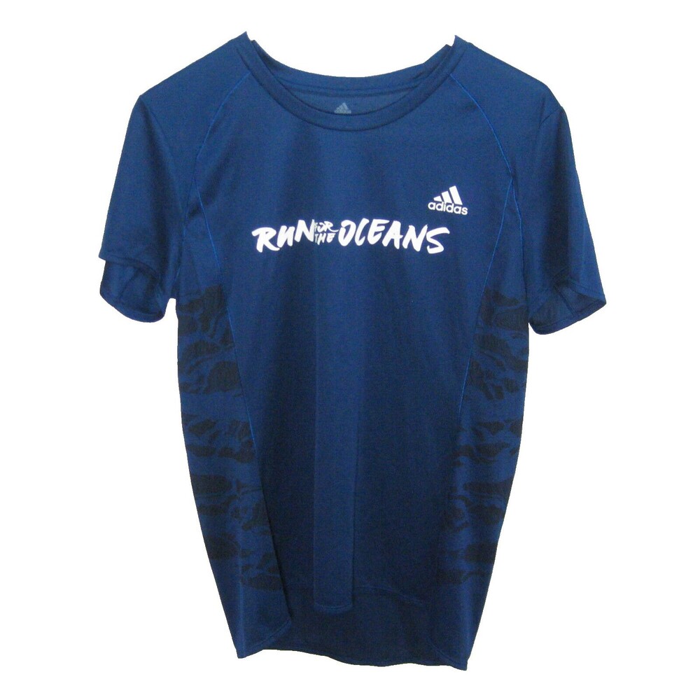 ADIDAS Women's (Size Large) Blue Short Sleeve Running T-Shirt Top ClimaLite